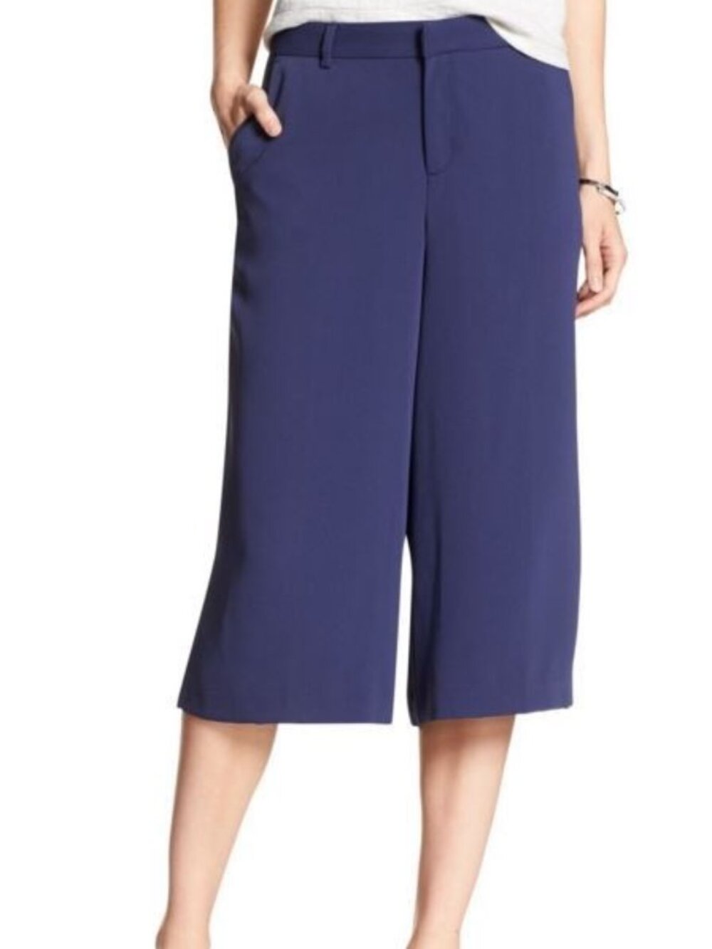 Banana Republic Navy Blue Wide Leg Culottes Pants Size 00P